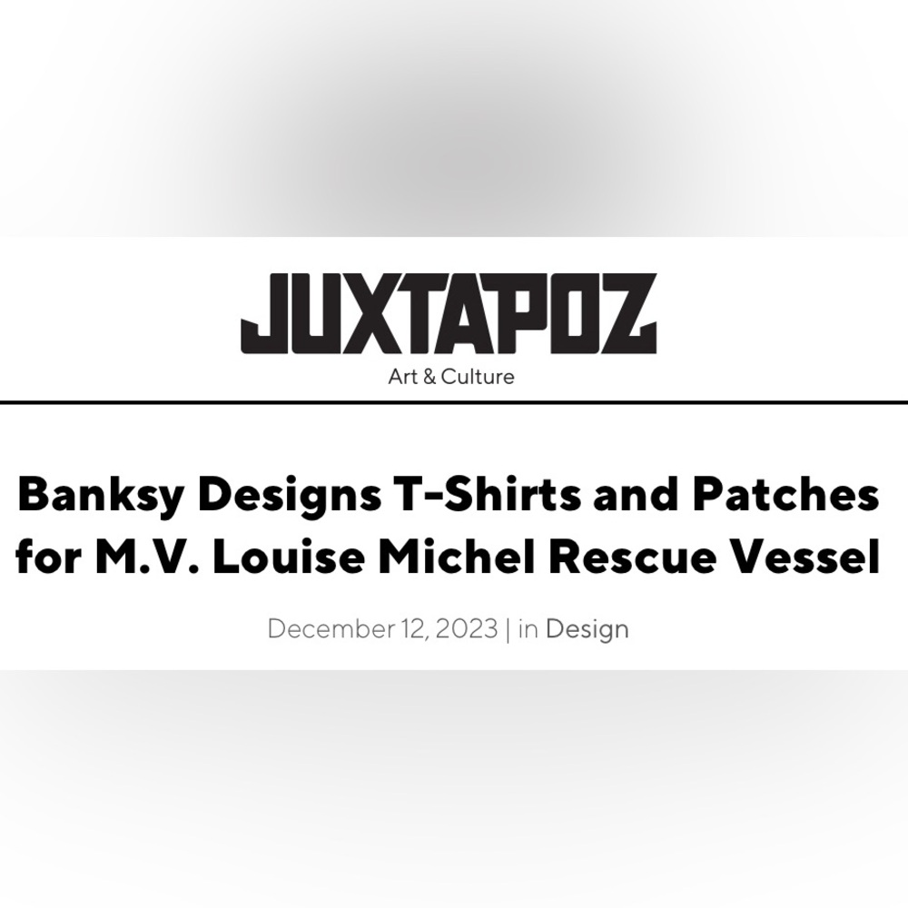 Banksy Designed Border Farce T Shirt, Men’s L, 100% Organic Cotton